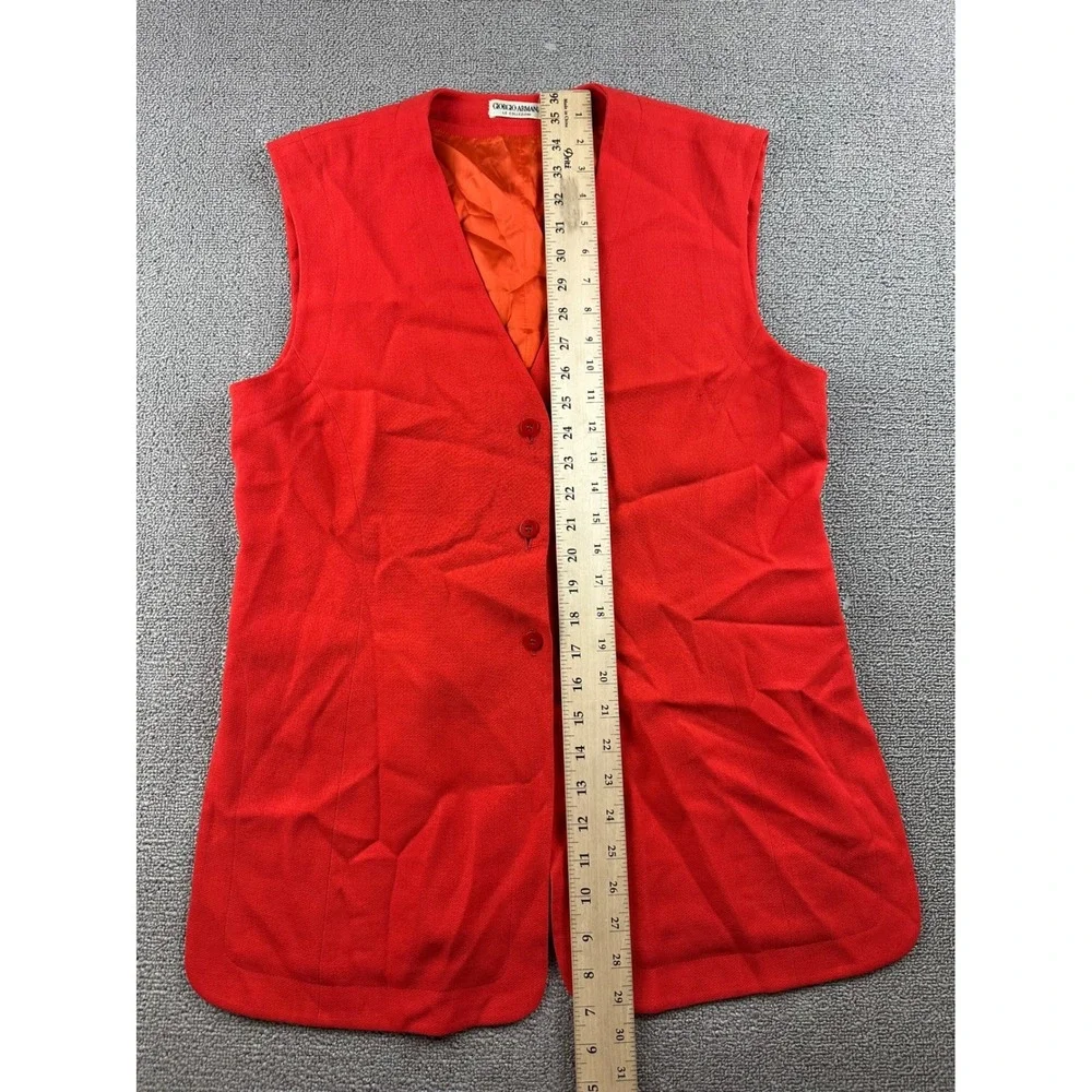 Vintage Giorgio Armani Le Collezioni Vest Women L Red Tailored Blazer Italy Made